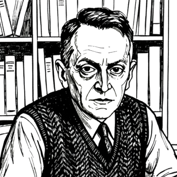 Line illustration of Karl Kraus