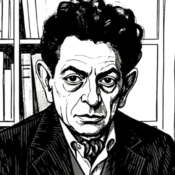 Line illustration of Hermann Broch