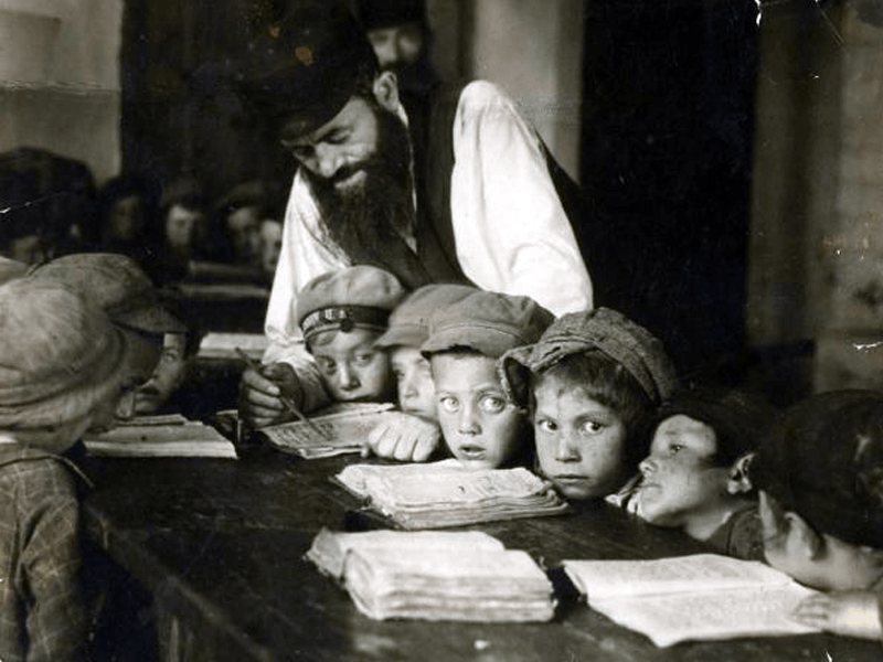 Boys in a cheder in Lublin, Poland in 1924
