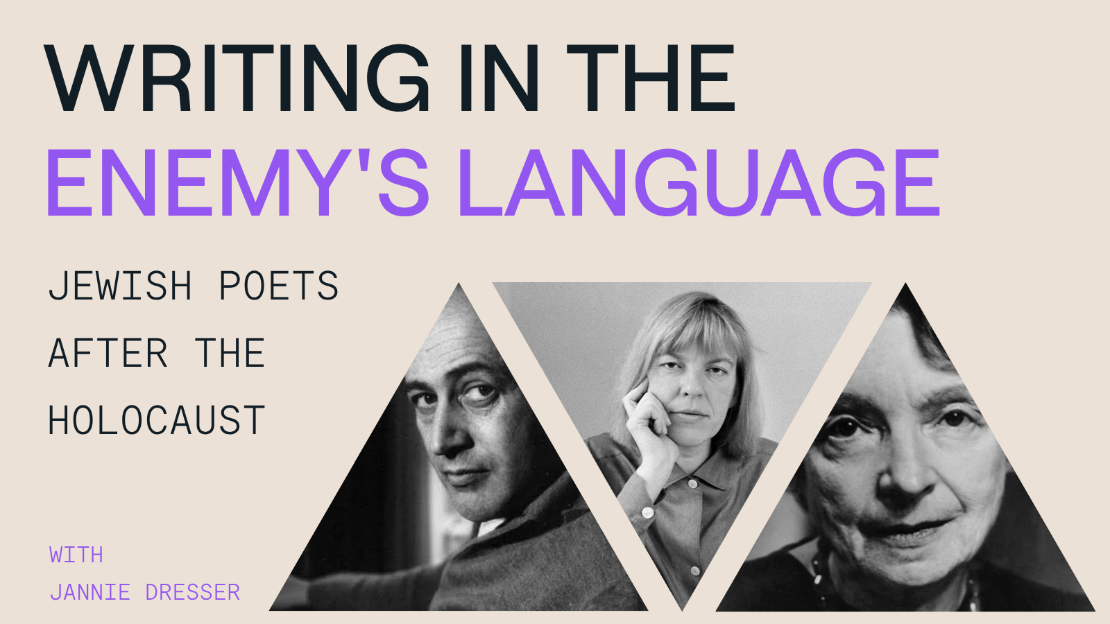 Writing in the Enemy's Language: Jewish Poets After the Holocaust