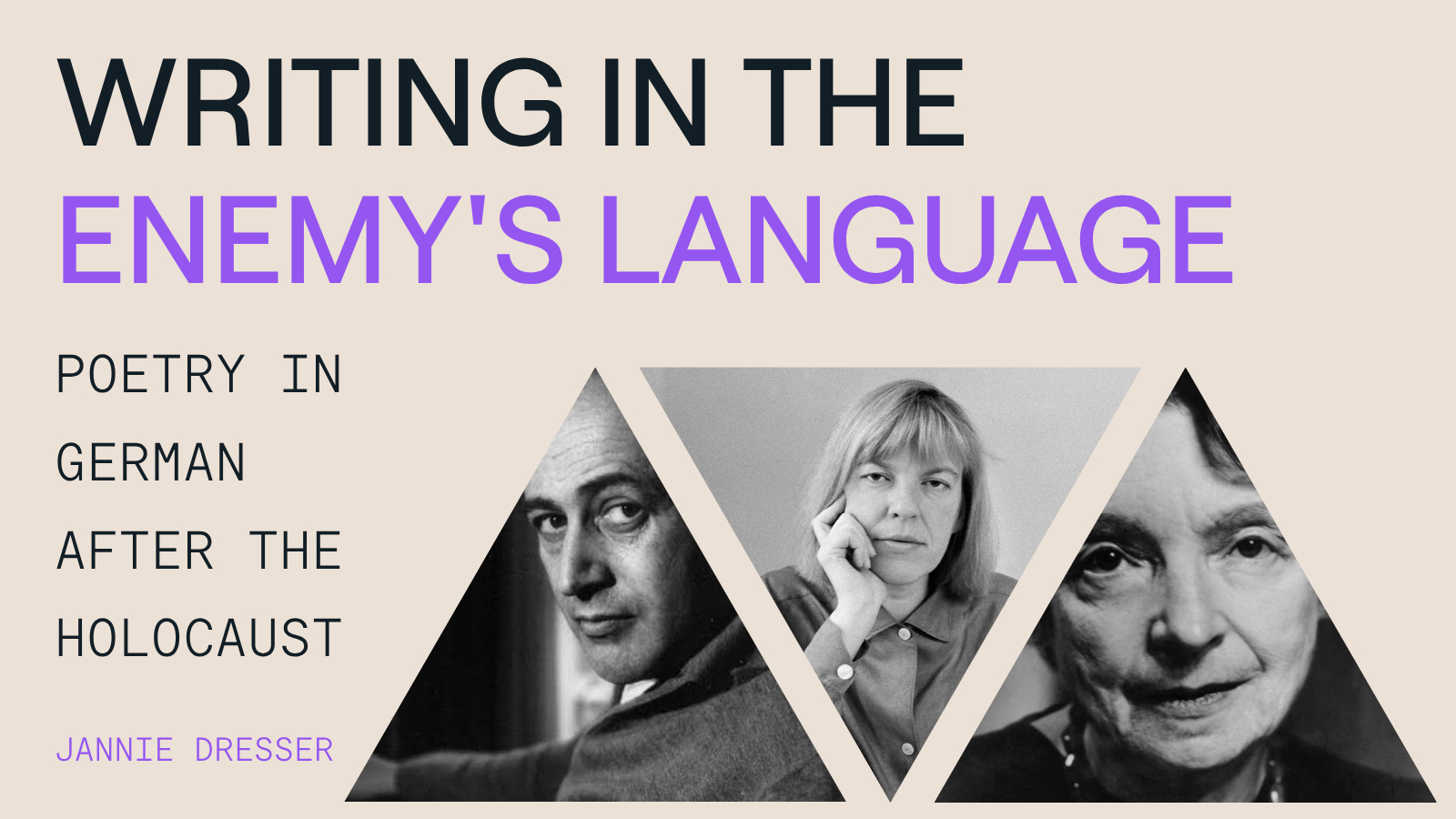 Writing in the Enemy's Language: Poetry in German After the Holocaust